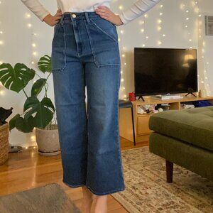 Wide leg front pocket jeans